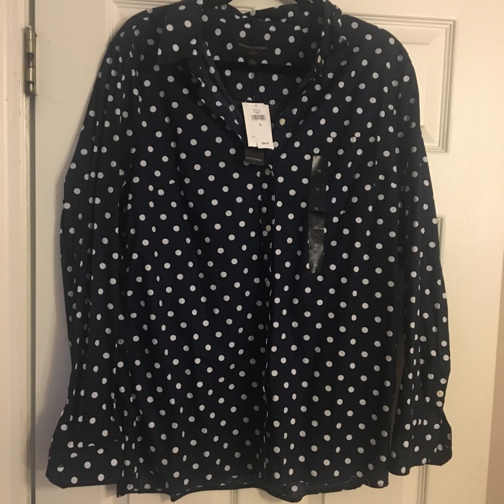 NWT Banana Republic Polka Dot  Blouse